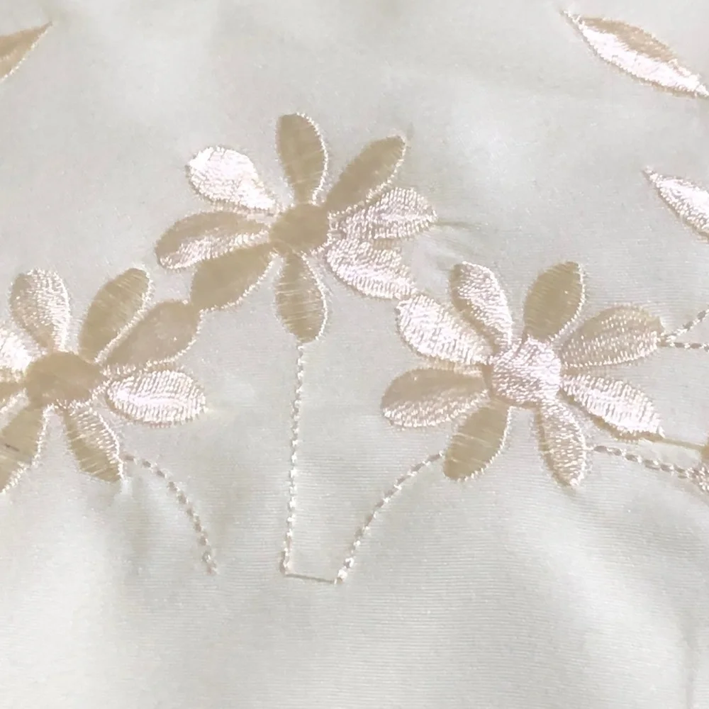 Legendery Pillow Cases Queen Size 20” x 30” Yellow Floral Embroidery